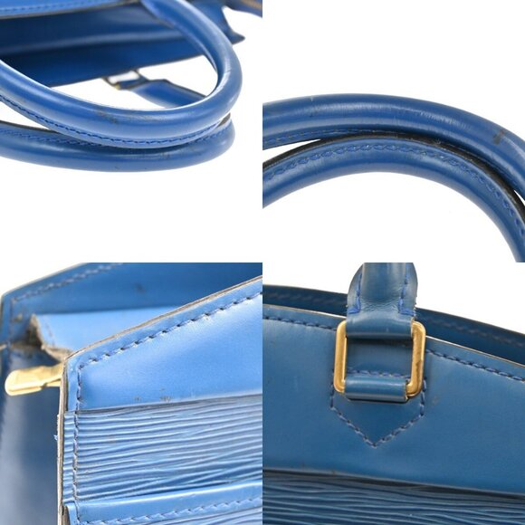 LOUIS VUITTON LV Logo Riviera Hand Bag Epi Leather Blue France - Picture 8 of 16